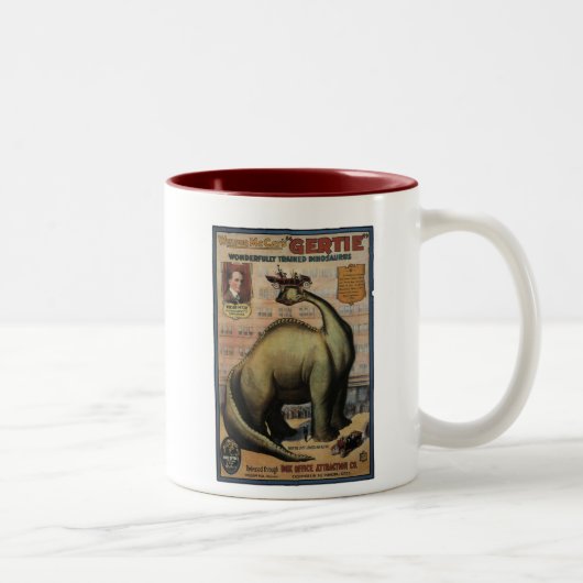 Gertie The Dinosaur Tweekleurige Koffiemok (Rechts)