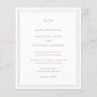 Gertrude Dusty Roos Elegante Huwelijksuitnodiging