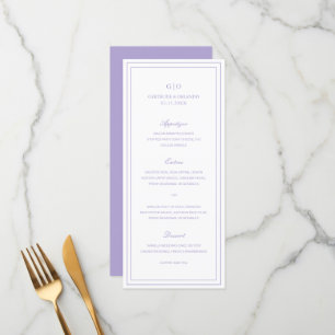 Gertrude Lavender Classic Elegant Huwelijk Menu