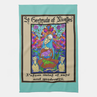 Gertrude of Nivelles Tea Towel Theedoek