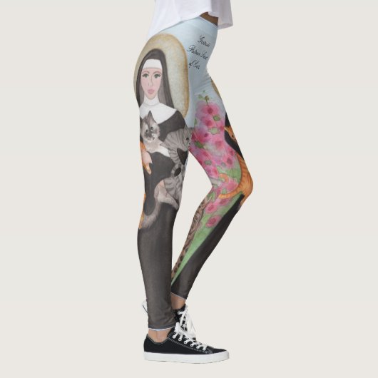 Gertrude Patron St of Cats Aquarelle Leggings (Droite)