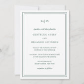 Gertude Emerald Green Classic Elegant Wedding Kaart (Voorkant)