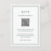 Gertude Emerald Green Classic Elegant Wedding RSVP Kaartje (Voorkant)