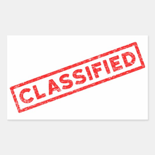 Gerubriceerde rode rubberen stempel rechthoekige sticker (Voorkant)