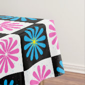 Geruit Aster Roze Blauw Bloemen Abstract Tafelkleed (Voorbeeld)