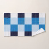 Geruit blauw geruit geplakt patroon bad handdoek (Handdoek)