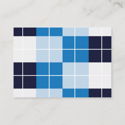 Geruit blauw geruit geplakt patroon visitekaartje (Achterkant)