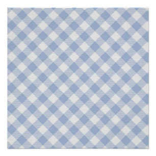 Geruit Blue Gingham Classic Perfect Poster
