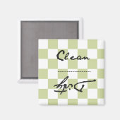 Geruit Bord Groen Schoon of Vuil Magneet (Voorkant / Achterkant)