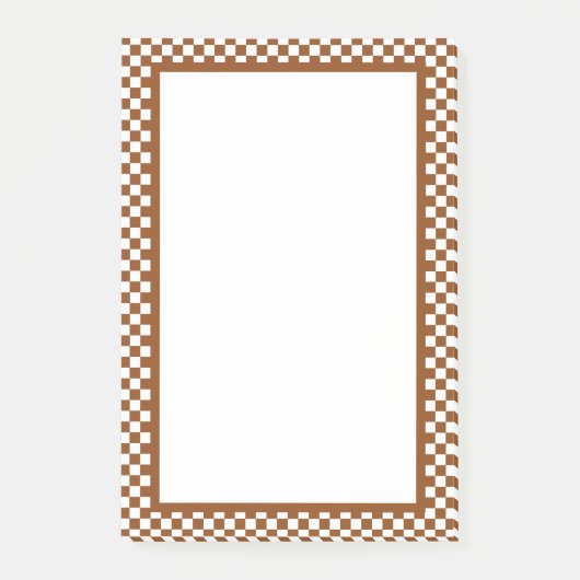 Geruit Bruin en Wit Post-it® Notes (Voorkant)