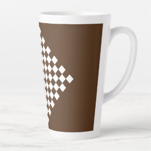Geruit Bruin en Wit Retro Latte Mok
