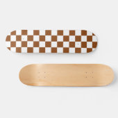 Geruit Bruin en Wit Skateboard (Horizontaal)