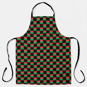 Geruit Burkina Faso vlagpatroon Schort