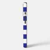 Geruit diep blauw en wit Case-Mate iPhone case (Achterkant / Links)