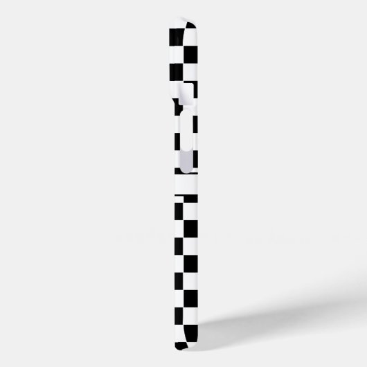 Geruit (geruit) Zwart-wit Initialen Naam Case-Mate iPhone Case (Achterkant / Links)