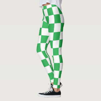 Geruit Groen en Wit Leggings
