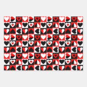 geruit hartenpatroon inpakpapier vel (Voorkant 2)