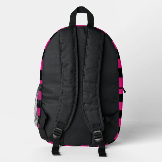 Geruit heet roze zwart geometrische retro Monogram Bedrukte Rugzak (Achterkant)