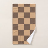 geruit in warme browns bad handdoek (Handdoek)