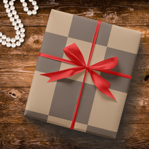geruit in warme browns cadeaupapier