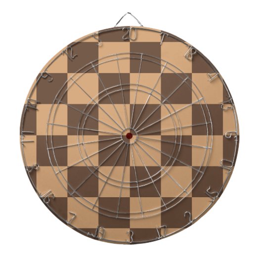 geruit in warme browns dartbord (Voorkant)
