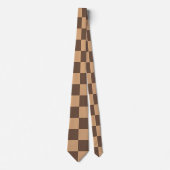 geruit in warme browns stropdas (Voorkant)