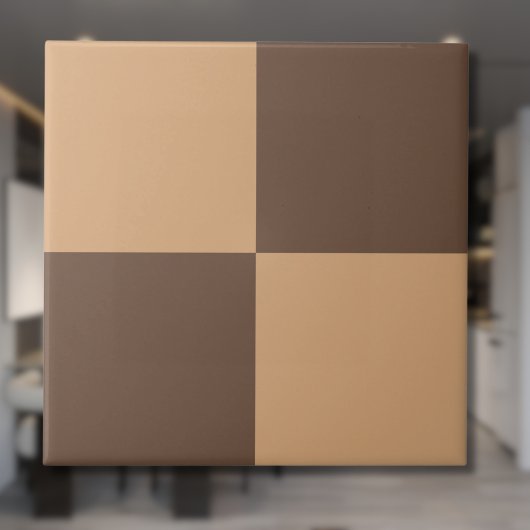  geruit in warme browns tegeltje