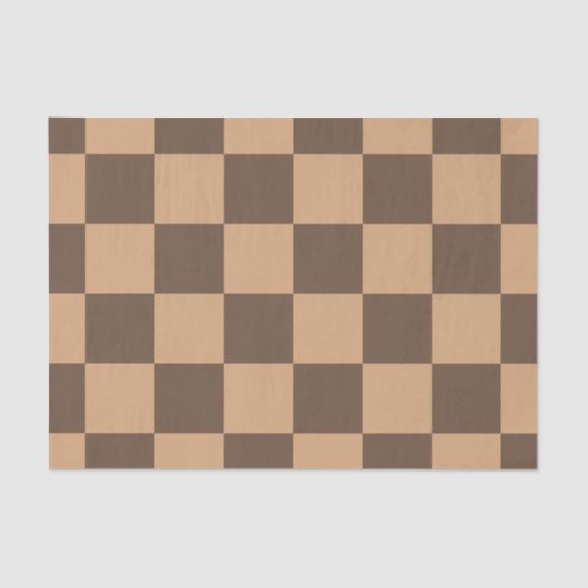  geruit in warme browns tissuepapier (Voorkant)