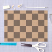  geruit in warme browns tissuepapier (Craft)