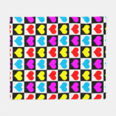 Geruit kleurrijk hartenpatroon fleece deken (Voorkant (Horizontaal))