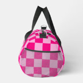 Geruit licht heet roze geometrische retro Monogram Plunjezak (Rechts)