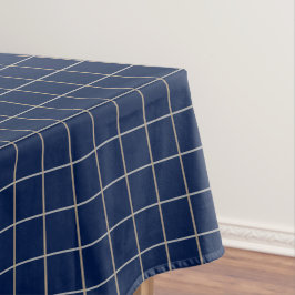 Geruit Navy Katoen Tafelkleed 52 "x7