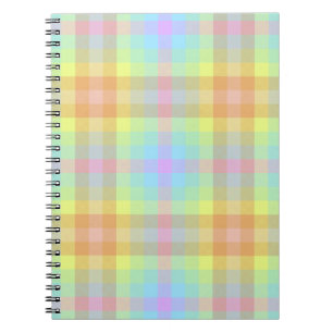 Geruit pastel regenboog notitieboek