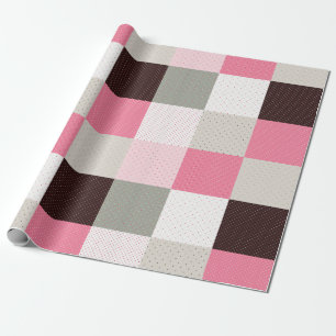 Geruit Patchwork Patroon Cadeaupapier