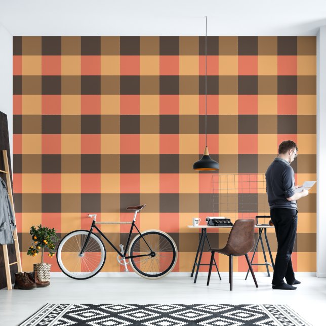  geruit patroon behang (Woonkamer)