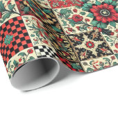 geruit patroon cadeaupapier (Rol Hoek)