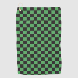 geruit patroon geruite vakken schaak groen zwart golfhanddoek