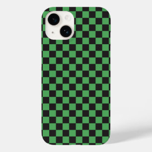 geruit patroon geruite vakken schaakgroen zwart Case-Mate iPhone 14 hoesje
