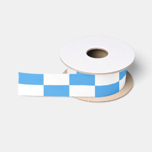 Geruit patroon in blauw en wit lint