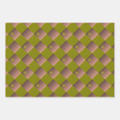 Geruit patroon in bruin en olijfgroen inpakpapier vel (Voorkant 3)
