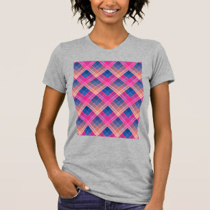 Geruit patroon met zigzagkleuring t-shirt