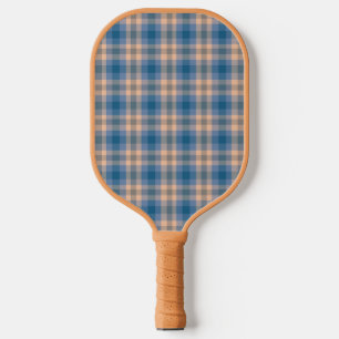 Geruit Plaid Beige Blauw Grijs en Perzik Pickleball Paddle