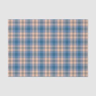 Geruit Plaid Beige Blauw Grijs en Perzik Tissuepapier