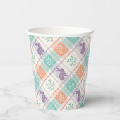 Geruit Plaid Easter Papieren Bekers (Achterkant)