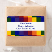 Geruit Rainbow verzendlabel (Insitu)