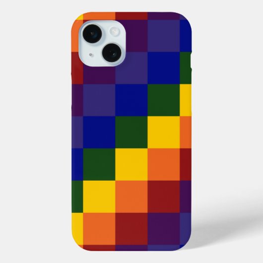 Geruit regenboogpatroon Case-Mate iPhone case (Achterkant)