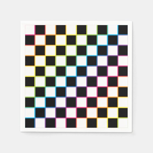 Geruit regenboogwit servet (Voorkant)