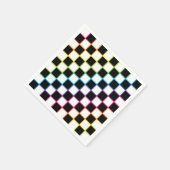 Geruit regenboogwit servet (Hoek)