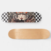 Geruit Retro Cool Girl Skateboard (Horizontaal)