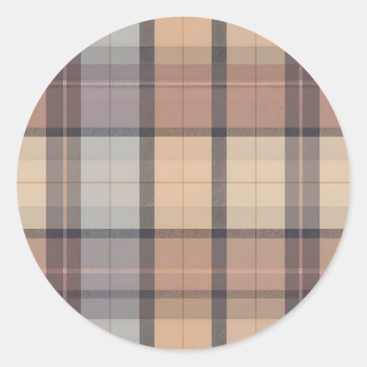 Geruit Ronde Sticker (Voorkant)